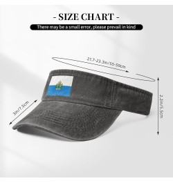 Flag of San Marino Sport Sun Visor Hats Adjustable Empty Top Baseball Cap Denim Cap Black Deep Heather $10.05 Visors