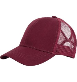 Men Women Baseball Cap Dad Hat Adjustable Trucker Low Profile Hat Outdoor Sports Running hat Wine $6.52 Baseball Caps