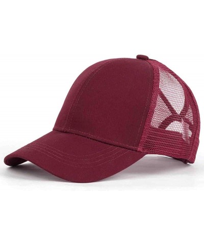 Men Women Baseball Cap Dad Hat Adjustable Trucker Low Profile Hat Outdoor Sports Running hat Wine $6.52 Baseball Caps