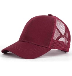 Men Women Baseball Cap Dad Hat Adjustable Trucker Low Profile Hat Outdoor Sports Running hat Wine $6.52 Baseball Caps