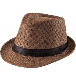 Fedora Hats Mens Women Sun Beach Derby Panama Summer Hats Gangster Cuban Jazz Brown W Buckle $10.12 Fedoras