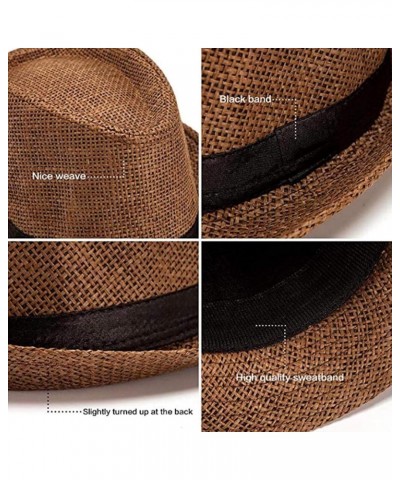 Fedora Hats Mens Women Sun Beach Derby Panama Summer Hats Gangster Cuban Jazz Brown W Buckle $10.12 Fedoras