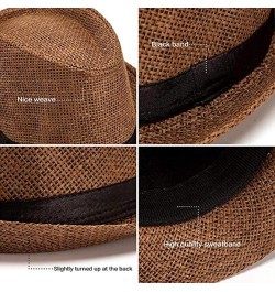 Fedora Hats Mens Women Sun Beach Derby Panama Summer Hats Gangster Cuban Jazz Brown W Buckle $10.12 Fedoras