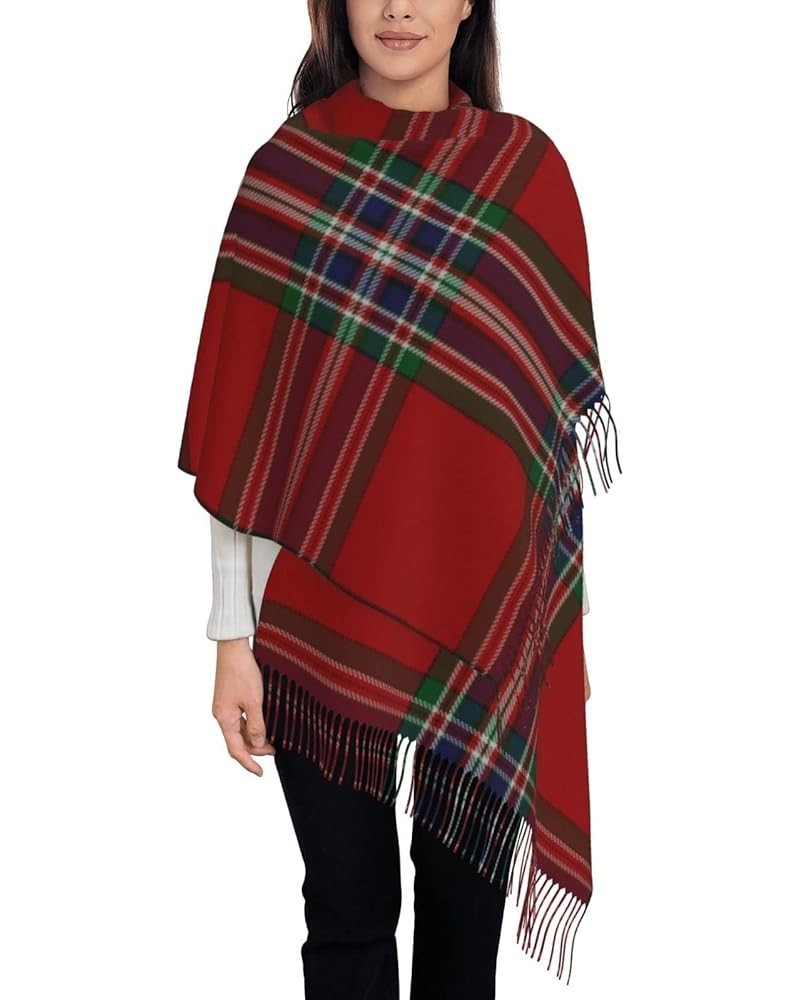 Large Scarf Plaid Cashmere Feel Shawl Wraps with Tassel Soft Fashion Warm Scarves for Women Clan Macfarlane Tartan Plaid $12....