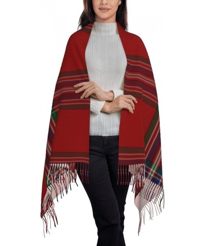 Large Scarf Plaid Cashmere Feel Shawl Wraps with Tassel Soft Fashion Warm Scarves for Women Clan Macfarlane Tartan Plaid $12....