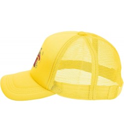 Frog Sitting On A Mushroom Baseball Cap for Men Women Trucker Hat Mesh Back Caps Dad Hat Yellow $9.29 Baseball Caps