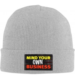 Mind Your Own Business Unisex Four Seasons Knitted Hat Winter Warm Hats Hats for Men Women One Size Gray $16.19 Skullies & Be...