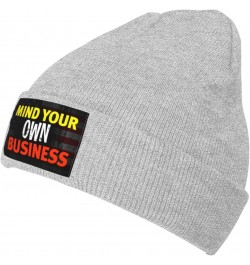 Mind Your Own Business Unisex Four Seasons Knitted Hat Winter Warm Hats Hats for Men Women One Size Gray $16.19 Skullies & Be...