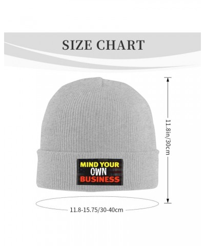 Mind Your Own Business Unisex Four Seasons Knitted Hat Winter Warm Hats Hats for Men Women One Size Gray $16.19 Skullies & Be...