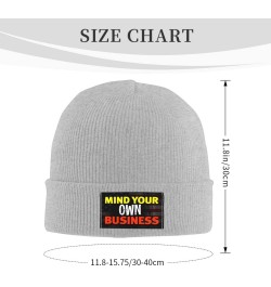 Mind Your Own Business Unisex Four Seasons Knitted Hat Winter Warm Hats Hats for Men Women One Size Gray $16.19 Skullies & Be...