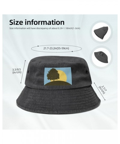 Flag of Pleasant Ridge Michigan Denim Bucket Hat Adult Unisex Fishing Sun Hat Black Black $12.52 Bucket Hats