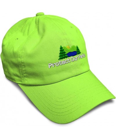 Soft Baseball Cap Protect Our Parks Cotton Dad Hats for Men & Women Lime $12.32 Baseball Caps