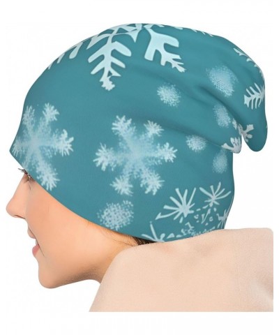 Christmas Snowflake Beanie Chemo Hat Funny Knitted Hats Baggy Slouchy Cancer Headwear Warm Skull Cap for Adult Outdoor A Snow...