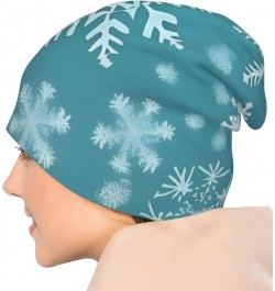 Christmas Snowflake Beanie Chemo Hat Funny Knitted Hats Baggy Slouchy Cancer Headwear Warm Skull Cap for Adult Outdoor A Snow...