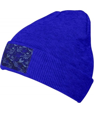 Manta Ray and Fish Print Skullies Beanies Thin Bonnet Cap Autumn Winter Casual Hat Outdoor Ski Knit Cap Blue $10.75 Skullies ...