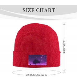 Black Warm Knit Hat Purple Night Pattern Soft Good Elasticity Suitable for Outdoor Sports Red $8.99 Skullies & Beanies