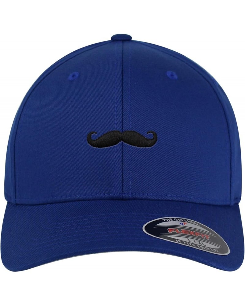 Flexfit Handlebar Mustache Embroidered Baseball Cap Funny Blue $12.89 Baseball Caps