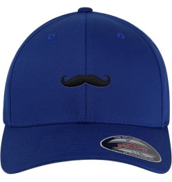 Flexfit Handlebar Mustache Embroidered Baseball Cap Funny Blue $12.89 Baseball Caps