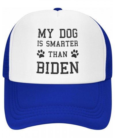 My Dog is Smarter Than Biden Funny Gifts Trucker Hat Women Mesh Baseball Cap Cowboy Hat Men Dad Hat Sun Hat Black Blue $10.34...