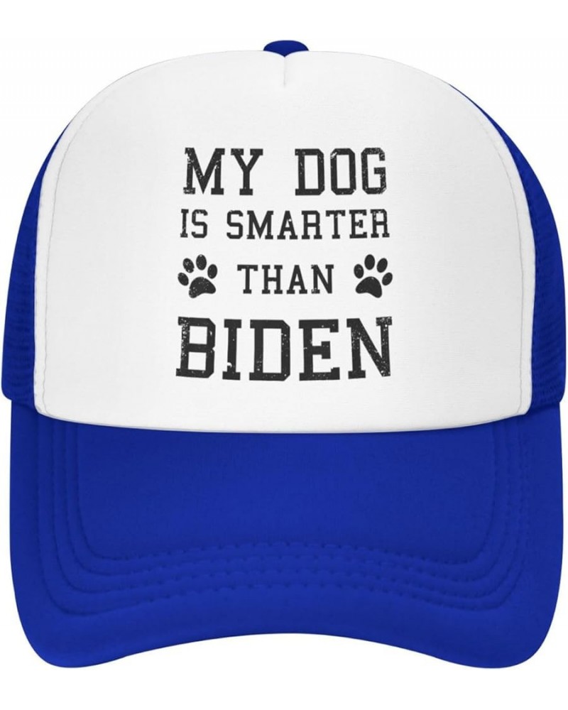 My Dog is Smarter Than Biden Funny Gifts Trucker Hat Women Mesh Baseball Cap Cowboy Hat Men Dad Hat Sun Hat Black Blue $10.34...