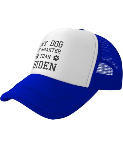 My Dog is Smarter Than Biden Funny Gifts Trucker Hat Women Mesh Baseball Cap Cowboy Hat Men Dad Hat Sun Hat Black Blue $10.34...