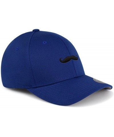 Flexfit Handlebar Mustache Embroidered Baseball Cap Funny Blue $12.89 Baseball Caps