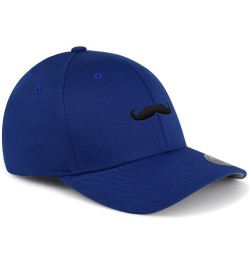 Flexfit Handlebar Mustache Embroidered Baseball Cap Funny Blue $12.89 Baseball Caps