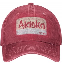 Alaska EST 1959 Cowboy Hat Men Funny Baseball Cap Hats for Women Dad Hat Adjustable Trucker Hat Red $11.48 Baseball Caps