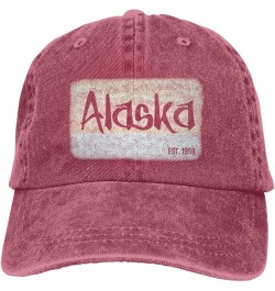 Alaska EST 1959 Cowboy Hat Men Funny Baseball Cap Hats for Women Dad Hat Adjustable Trucker Hat Red $11.48 Baseball Caps