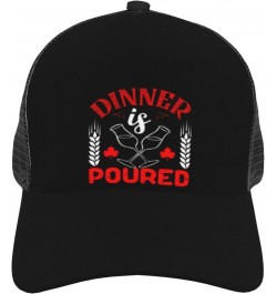 Dinner is Poured Baseball Cap for Men Women Breathable Mesh Back Baseball Caps Casual Outdoor Hat Adjustable Trucker Hat Sun ...