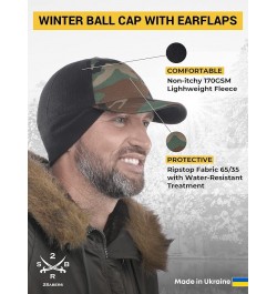 Mens Winter Hat with Earflaps and Visor - Warm Trucker Baseball Cap Hat Wood Camo $13.70 Baseball Caps