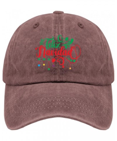 Feliz Navidad Baseball Cap Mexico Hat Pigment Black Mens Hat Gifts for Men Golf Hats Wine Red $9.50 Sun Hats