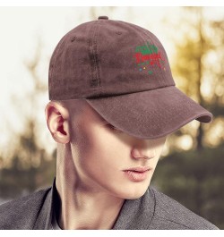 Feliz Navidad Baseball Cap Mexico Hat Pigment Black Mens Hat Gifts for Men Golf Hats Wine Red $9.50 Sun Hats