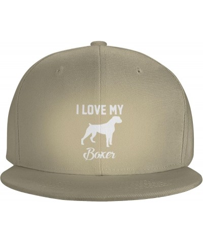 Men Women Adjustable Baseball Caps, I Love My Boxers Unisex Plain Hats Vintage Trucker Dad Cap Black Natural $11.68 Baseball ...