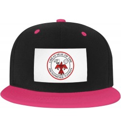 Flag of The Menominee Nation Baseball Cap for Men Women Snapback Hat Adjustable Flat Bill Hats Pink $14.58 Baseball Caps