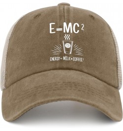 EMC2-Energy-Milk-Coffee Sun hat Women Hats AllBlack Men's Hats & caps Gifts for Dad Workout Hat Pigment Khaki02 $9.87 Sun Hats