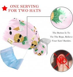 Overlapping Skull 2 Pcs Scrub Cap Working Cap with Buttons Adjustable Nurse Hat for Woman Man $11.43 Skullies & Beanies