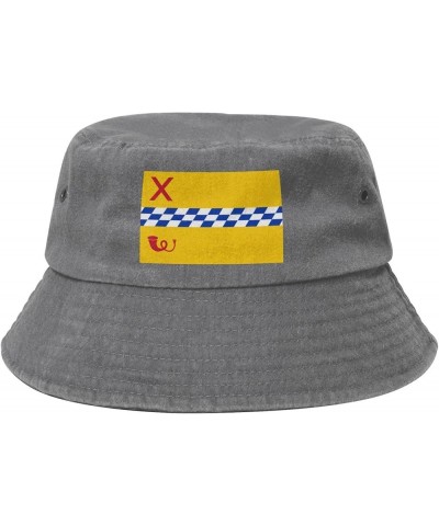 Woerden Flag Denim Bucket Hat Adult Unisex Fishing Sun Hat Black Gray $9.89 Bucket Hats