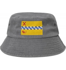 Woerden Flag Denim Bucket Hat Adult Unisex Fishing Sun Hat Black Gray $9.89 Bucket Hats