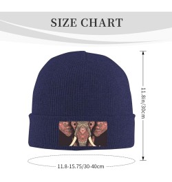 Beanie for Men Women Heart Shaped Elephant Warm Winter Knit Cuffed Beanie Soft Warm Ski Hats Unisex Navy Blue $11.41 Skullies...