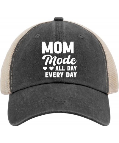 Mom Mode All Day Every Day Cap Womans Hat AllBlack Mens Beach Hat Gifts for Women Baseball Hats Allblack $10.34 Sun Hats