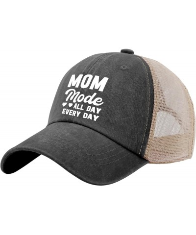 Mom Mode All Day Every Day Cap Womans Hat AllBlack Mens Beach Hat Gifts for Women Baseball Hats Allblack $10.34 Sun Hats