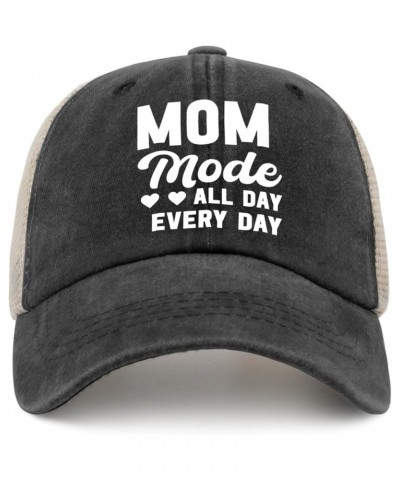 Mom Mode All Day Every Day Cap Womans Hat AllBlack Mens Beach Hat Gifts for Women Baseball Hats Allblack $10.34 Sun Hats