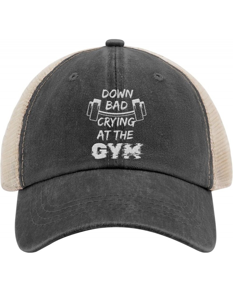 Down Bad Crying at The Gym Cowboy Hat Trendy Hiking Hat Gifts for Women Who Like Embroidered,Sun Caps Suitable for Allblack $...