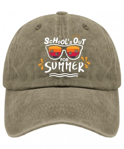 Schools Out for Summer Hat Travel Hat Pigment Black Golf Hat Gifts for Grandpa Golf Hats Pigment Khaki $10.07 Sun Hats