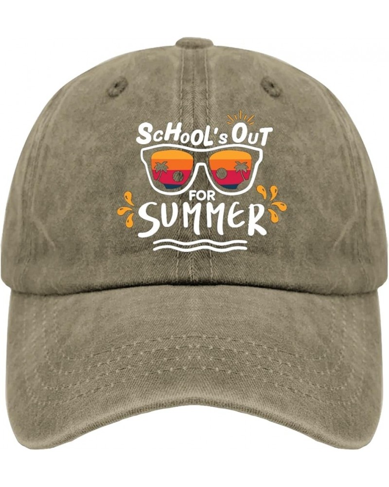 Schools Out for Summer Hat Travel Hat Pigment Black Golf Hat Gifts for Grandpa Golf Hats Pigment Khaki $10.07 Sun Hats