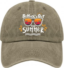 Schools Out for Summer Hat Travel Hat Pigment Black Golf Hat Gifts for Grandpa Golf Hats Pigment Khaki $10.07 Sun Hats