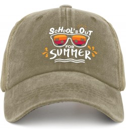 Schools Out for Summer Hat Travel Hat Pigment Black Golf Hat Gifts for Grandpa Golf Hats Pigment Khaki $10.07 Sun Hats