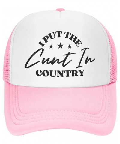 I Put The Cunt in Country Mesh Hat Cap Men Women Baseball Cap Trucker Hat Black Pink $10.33 Baseball Caps