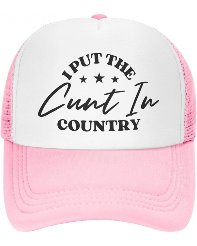 I Put The Cunt in Country Mesh Hat Cap Men Women Baseball Cap Trucker Hat Black Pink $10.33 Baseball Caps